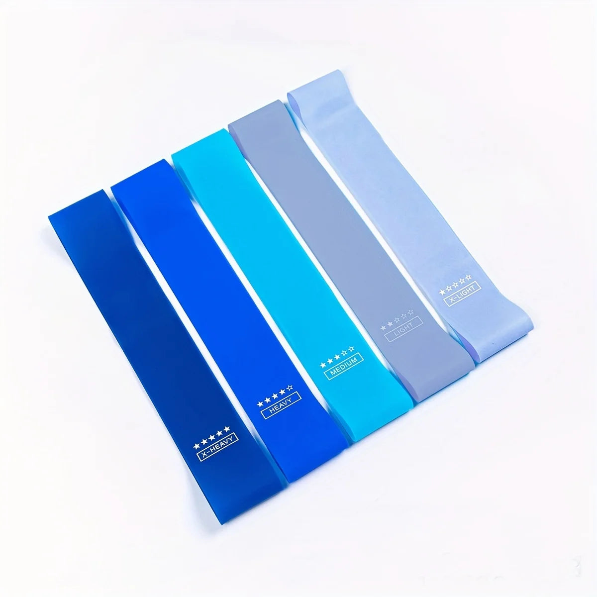 5 PC Gradient Resistance Strap Silicone Stretch Strap Fitness Arm up Squat Stretch Strap Yoga Pull Strap