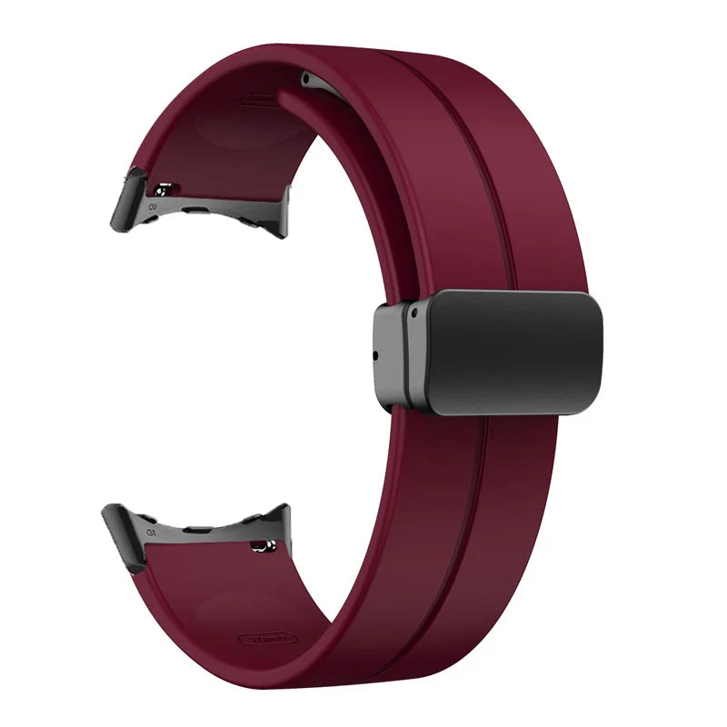 Silicone Strap for Google Pixel Watch 2 Magnetic Folding Buckle Wristband Soft Sport Bracelet for Google Pixel Watch Band Correa