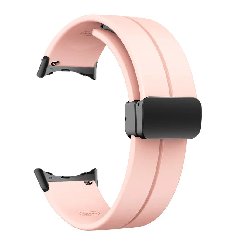 Silicone Strap for Google Pixel Watch 2 Magnetic Folding Buckle Wristband Soft Sport Bracelet for Google Pixel Watch Band Correa