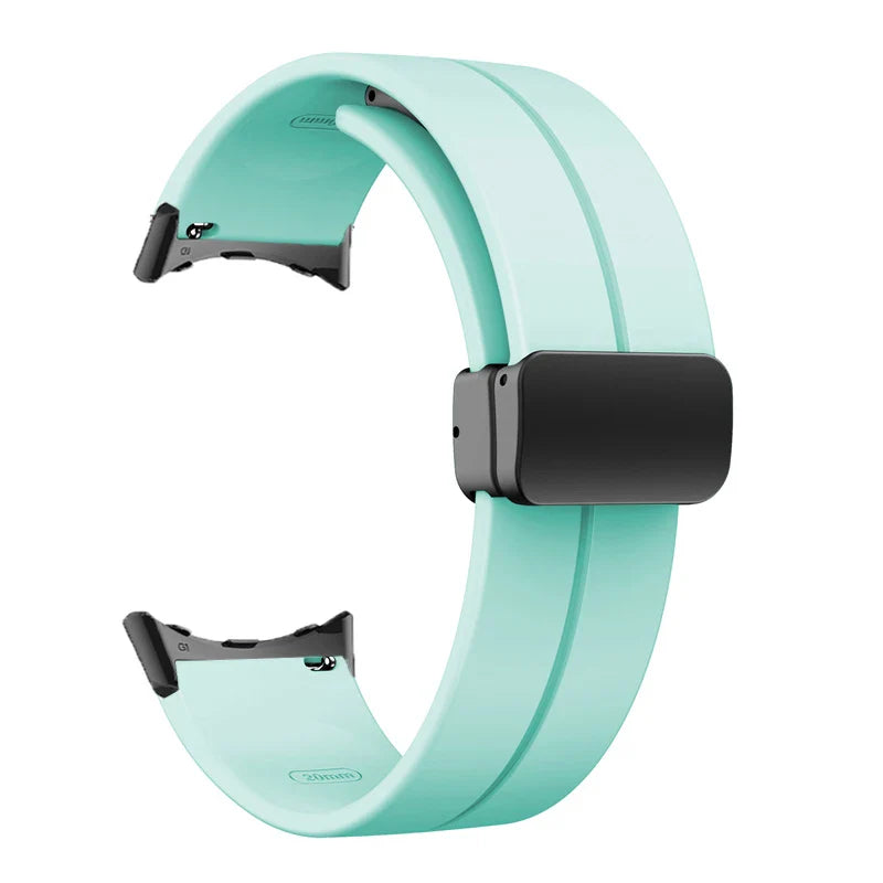 Silicone Strap for Google Pixel Watch 2 Magnetic Folding Buckle Wristband Soft Sport Bracelet for Google Pixel Watch Band Correa