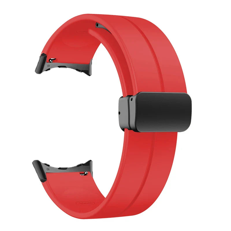 Silicone Strap for Google Pixel Watch 2 Magnetic Folding Buckle Wristband Soft Sport Bracelet for Google Pixel Watch Band Correa